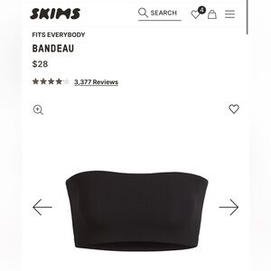 SKIMS Fits Everybody Black Bandeau